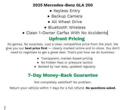 Polar White 2025 Mercedes-Benz GLA 250 4MATIC
