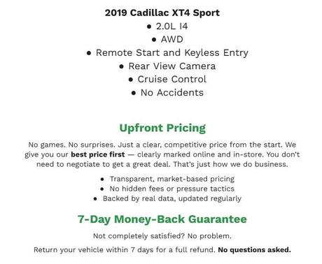 2019 Cadillac XT4 Sport