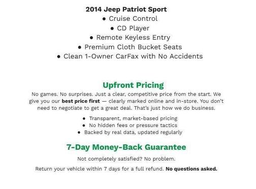 Billet Silver Metallic Clearcoat 2014 Jeep Patriot Sport