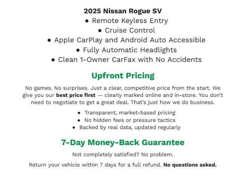 Super Black 2025 Nissan Rogue SV