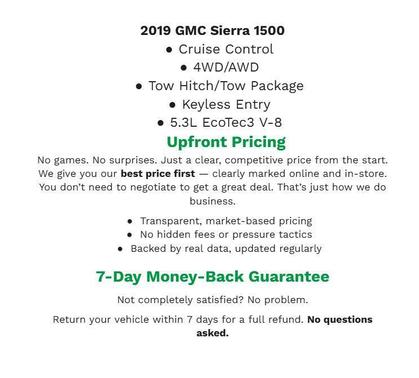 Summit White 2019 GMC Sierra 1500 SLT