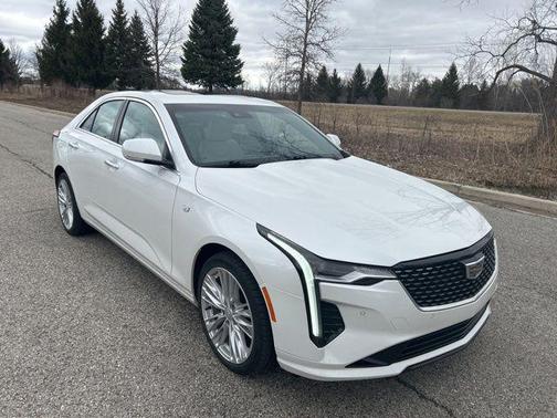 Crystal White Tricoat 2023 Cadillac CT4 Premium Luxury