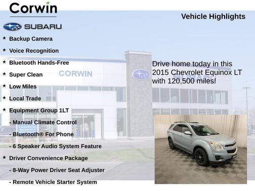 Silver Topaz Metallic 2015 Chevrolet Equinox 1LT