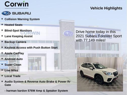 Crystal White Pearl 2021 Subaru Forester Sport