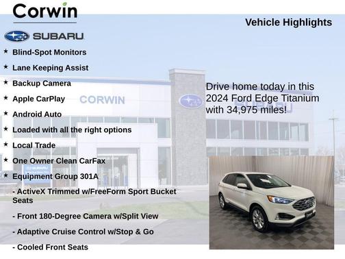 Star White 2024 Ford Edge Titanium