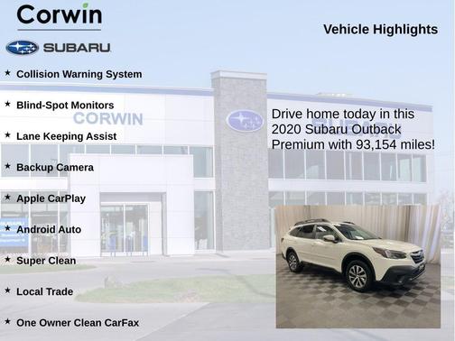 Crystal White Pearl 2020 Subaru Outback Premium