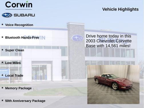 Dark Cherry Red Metallic 2003 Chevrolet Corvette