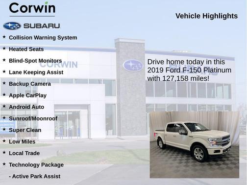 White Platinum Tri-Coat Metallic 2019 Ford F-150 Platinum