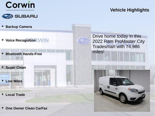 Bright White 2022 RAM ProMaster City Base