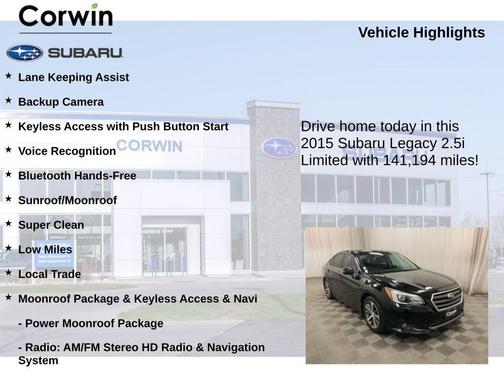 2015 Subaru Legacy 2.5i Limited