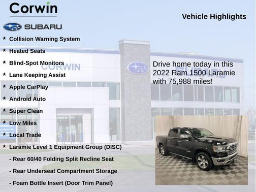Diamond Black 2022 RAM 1500 Laramie