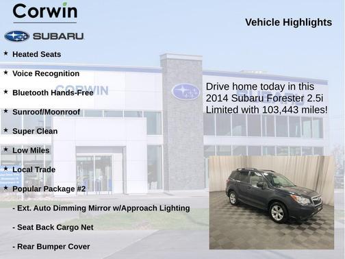 Dark Gray Metallic 2014 Subaru Forester 2.5i Limited