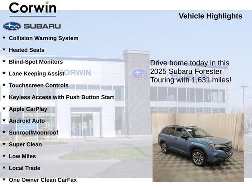 Horizon Blue Pearl 2025 Subaru Forester Touring