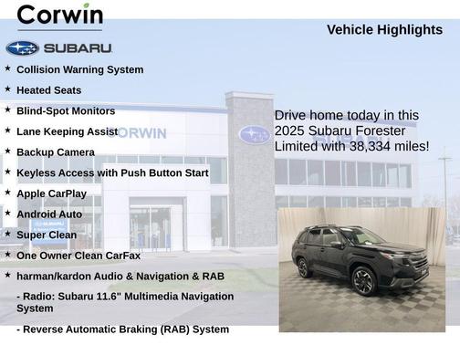 Crystal Black Silica 2025 Subaru Forester Limited