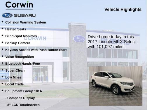 White Platinum Clearcoat Metallic 2017 Lincoln MKX Select