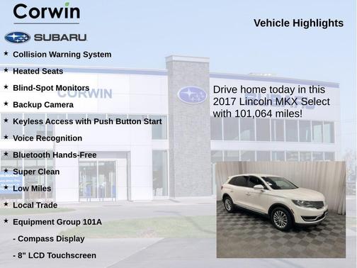 White Platinum Clearcoat Metallic 2017 Lincoln MKX Select