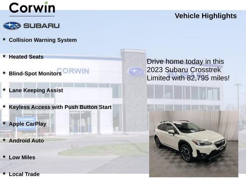 Crystal White Pearl 2023 Subaru Crosstrek Limited