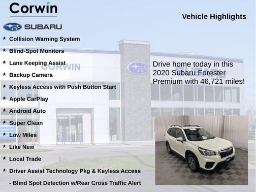 Crystal White Pearl 2020 Subaru Forester Premium
