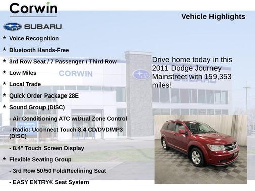 Deep Cherry Red Crystal Pearlcoat 2011 Dodge Journey Mainstreet