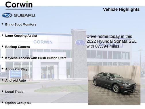 Portofino Gray 2022 Hyundai SONATA SEL