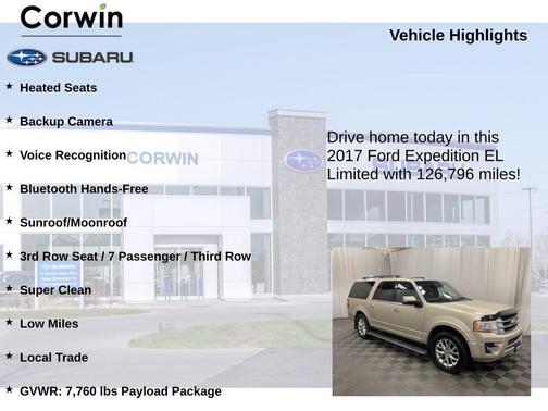 White Gold 2017 Ford Expedition EL Limited