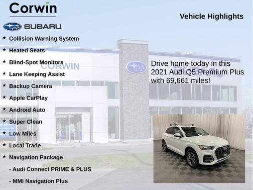 Glacier White Metallic 2021 Audi Q5 40 Premium Plus