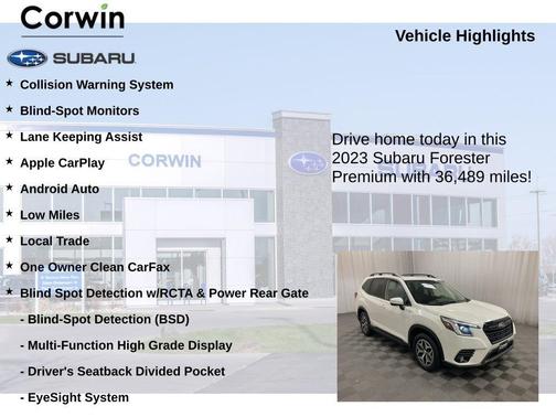 Crystal White Pearl 2023 Subaru Forester Premium