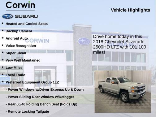 Silver Ice Metallic 2018 Chevrolet Silverado 2500 LTZ