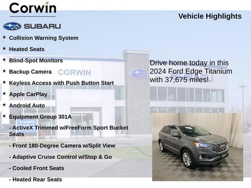 Carbonized Gray Metallic 2024 Ford Edge Titanium