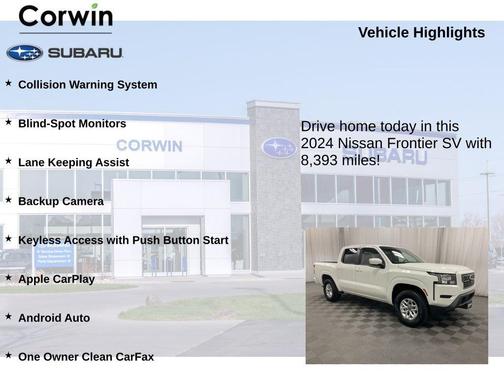 Glacier White 2024 Nissan Frontier SV