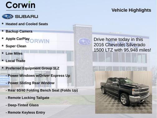 Black 2016 Chevrolet Silverado 1500 LTZ