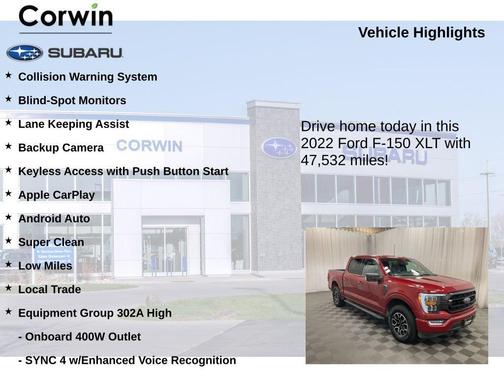 Rapid Red Metallic Tinted Clearcoat 2022 Ford F-150 XLT