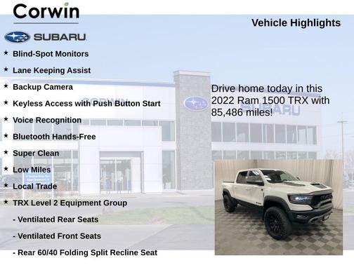 Bright White Clearcoat 2022 RAM 1500 TRX