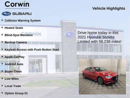 Calypso Red 2021 Hyundai SONATA Limited