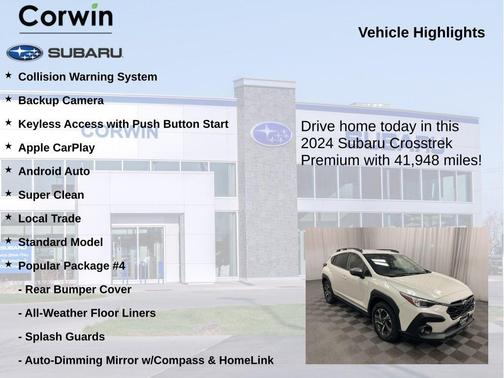 Crystal White Pearl 2024 Subaru Crosstrek Premium