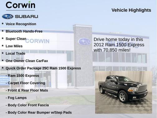 Black Clearcoat 2012 RAM 1500 ST