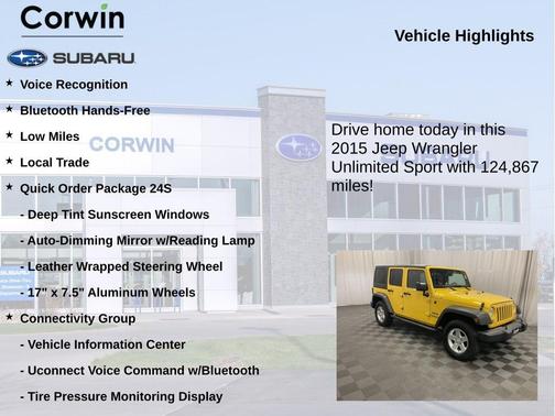 Baja Yellow Clearcoat 2015 Jeep Wrangler Unlimited Sport