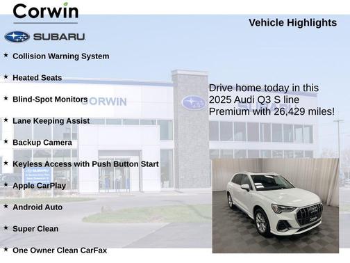 Arkona White 2025 Audi Q3 45 S line Premium