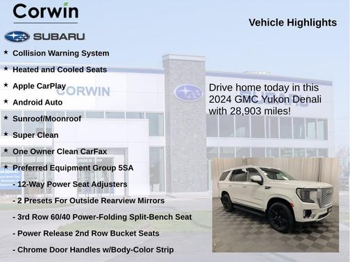 White Frost Tri-Coat 2024 GMC Yukon Denali