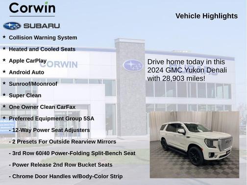White Frost Tri-Coat 2024 GMC Yukon Denali