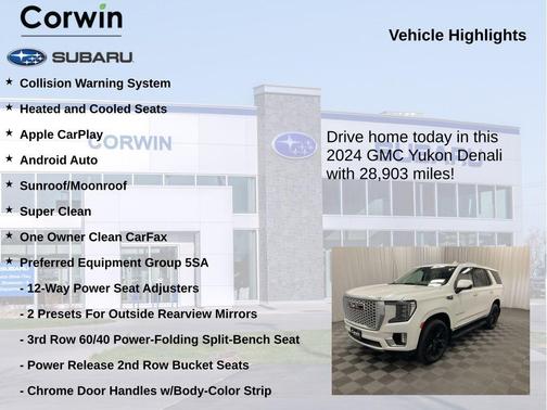White Frost Tri-Coat 2024 GMC Yukon Denali