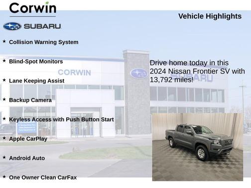 Gun Metallic 2024 Nissan Frontier SV