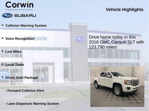 Summit White 2016 GMC Canyon SLT