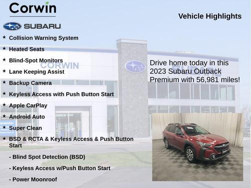 Crimson Red Pearl 2023 Subaru Outback Premium