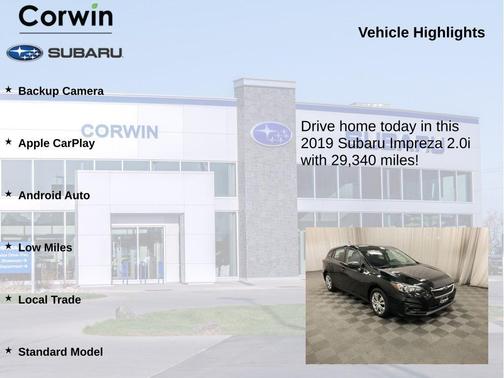 Crystal Black Silica 2019 Subaru Impreza 2.0i