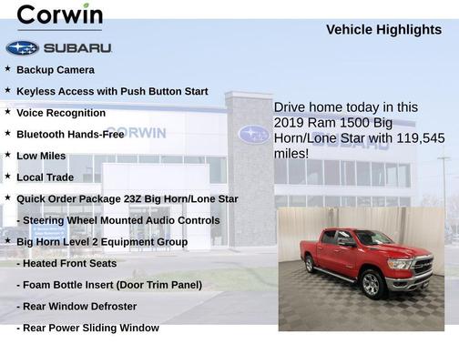 Flame Red Clearcoat 2019 RAM 1500 Big Horn