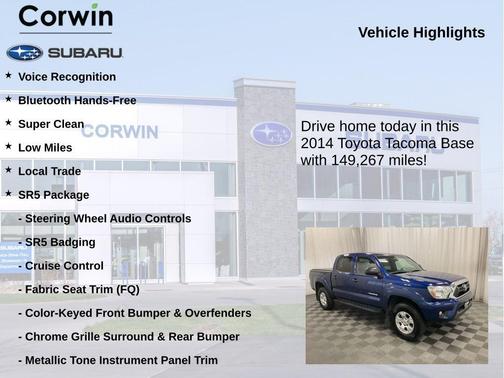 Blue Ribbon Metallic 2014 Toyota Tacoma Base