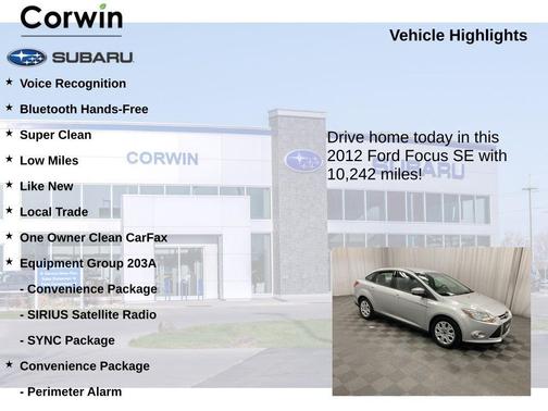 Ingot Silver Metallic 2012 Ford Focus SE