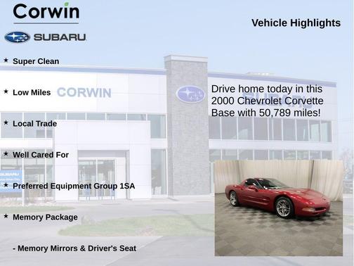 Magnetic Red Metallic 2000 Chevrolet Corvette