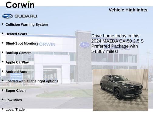 Jet Black Mica 2024 Mazda CX-50 2.5 S Preferred Package